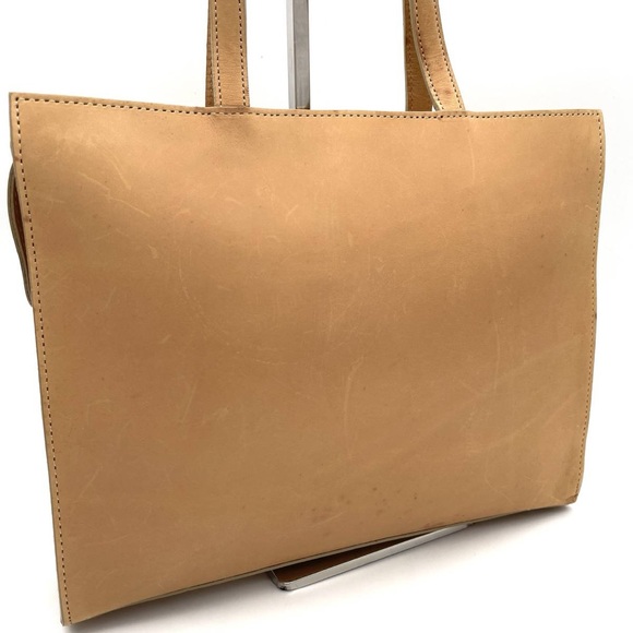 McQueen Top Zip Handbag Tote Leather Bag in Beige - Picture 3 of 16